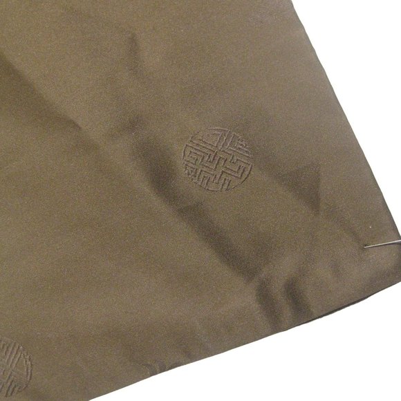 Circular Asian Symbol  Character Brown Scarf Rectangle Vintage  58 in Polyester - Picture 2 of 6